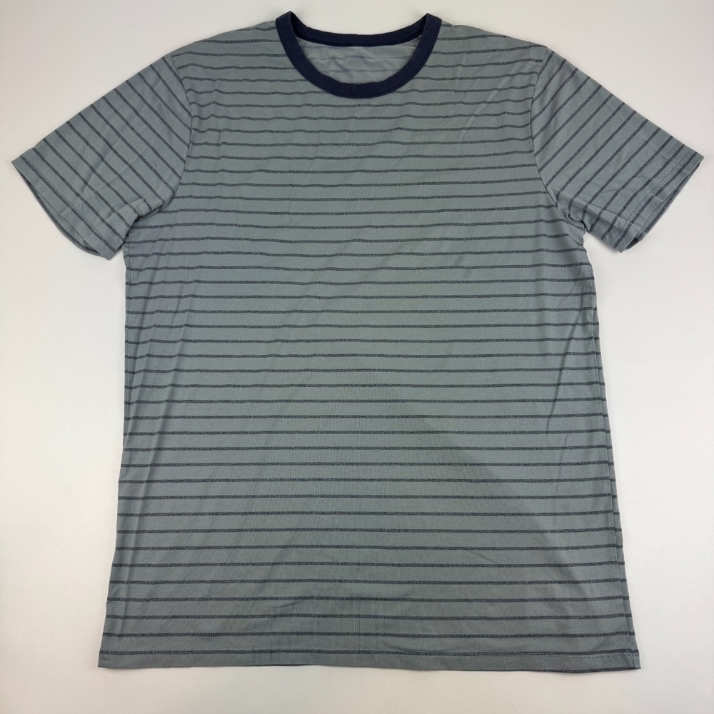 Lululemon Mens Size L Striped T Shirt Blue Ringer